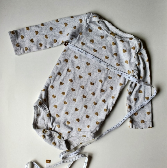 Carter's Grey Onesie with Gold Heart Print - Picture 3 of 7